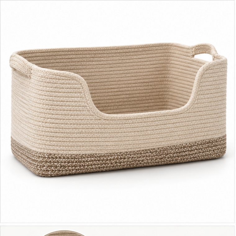 PATLIFF PETS Cotton Rope Toy Basket