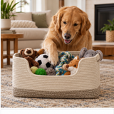 PATLIFF PETS Cotton Rope Toy Basket